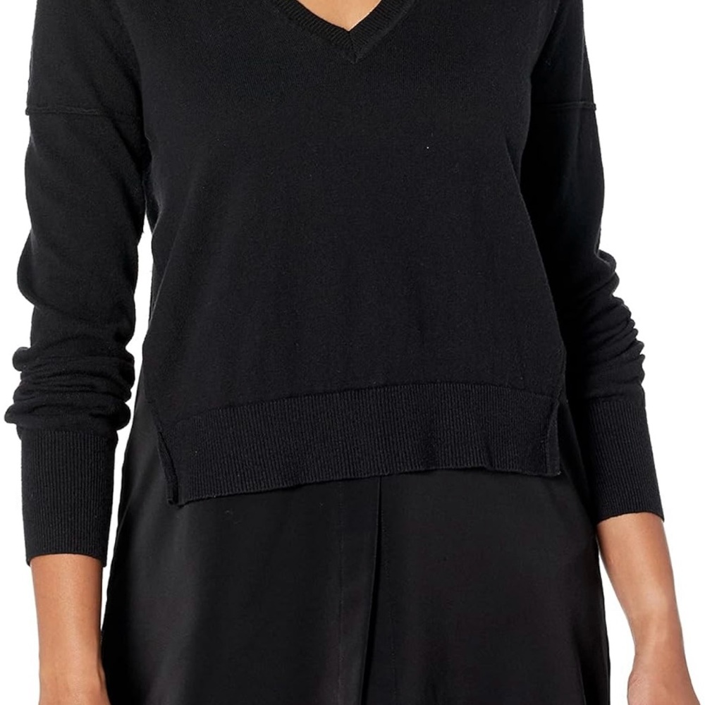 Women's Black V-Neck Sweater
